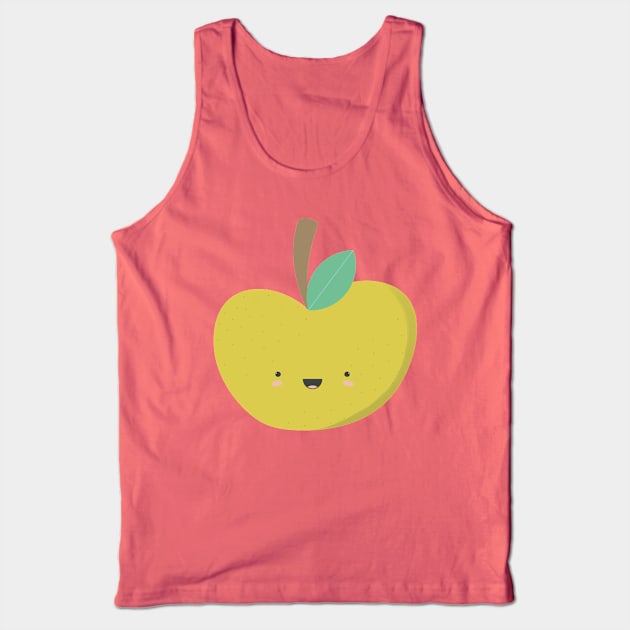 Cute happy green apple Tank Top by The Home Bakery